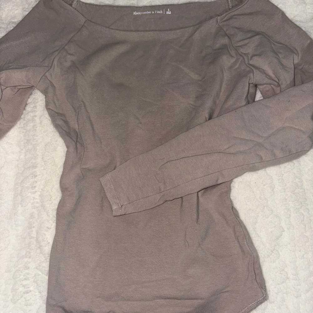 Abercrombie & Fitch Women's Beige Long Sleeve Top